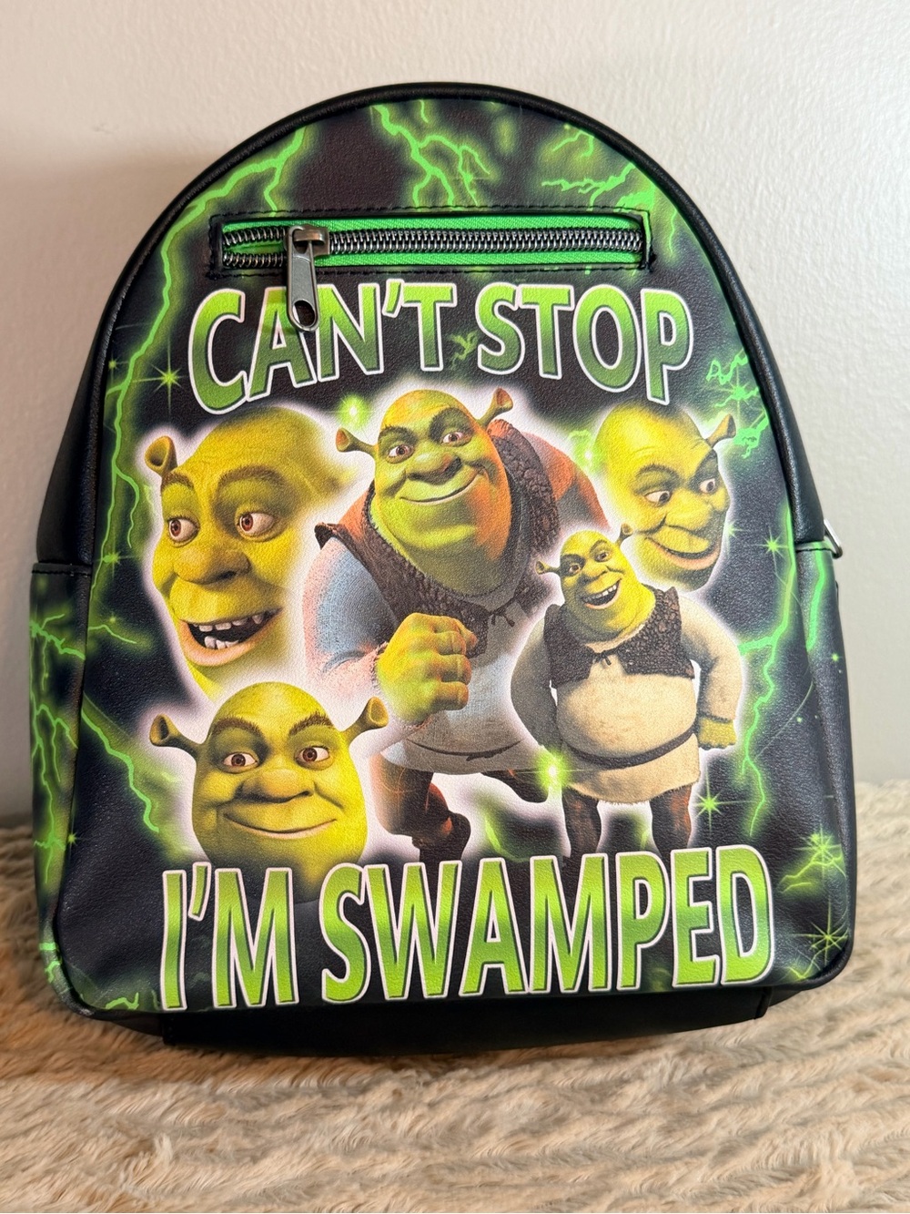 Loungefly Shrek Can’t Stop I’m Swamped Glow-in-the-Dark Mini Backpack